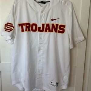 Nike Men's White Trojans BSBL drifit